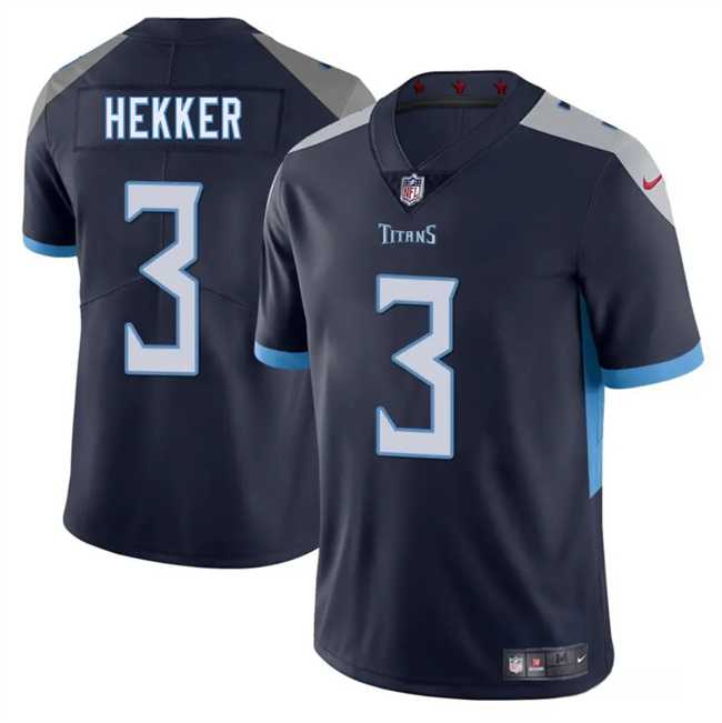 Men & Women & Youth Tennessee Titans #3 Johnny Hekker Navy 2025 Vapor Untouchable Stitched Jersey->tennessee titans->NFL Jersey